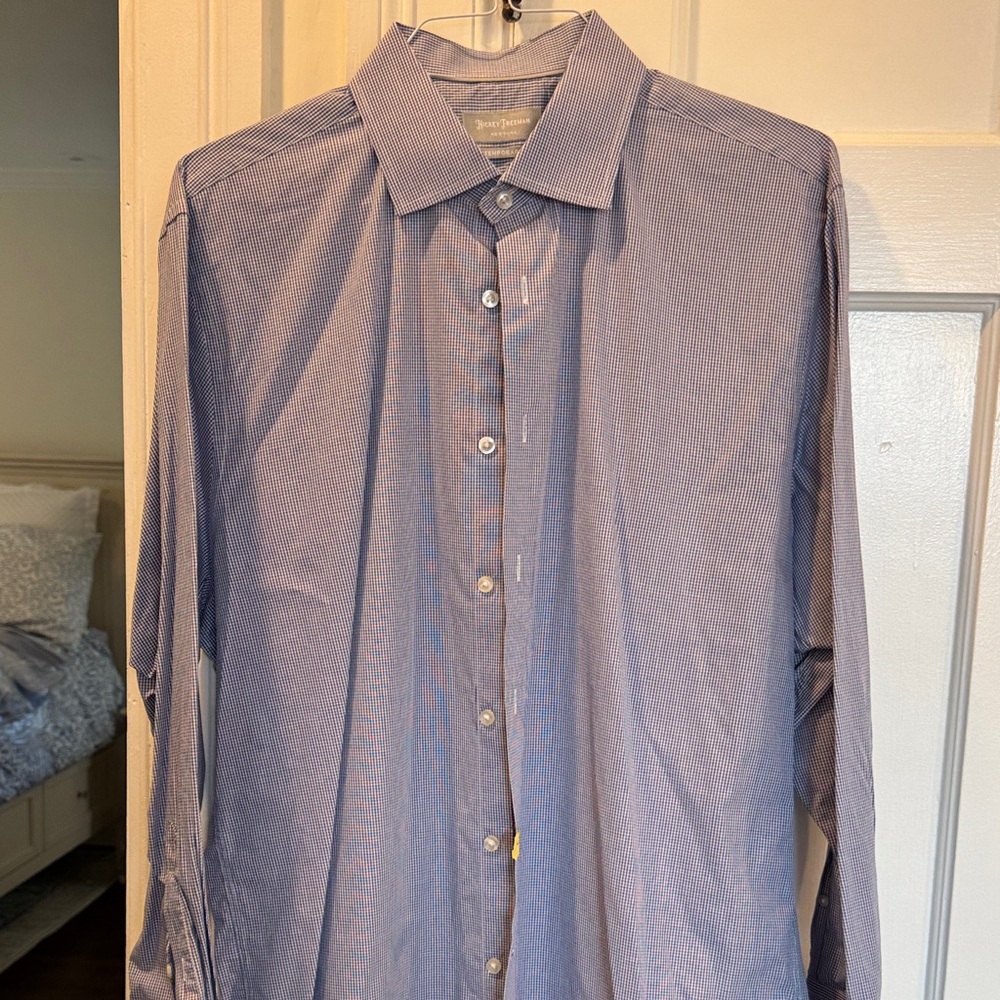 Hickey Freeman Classic Blue Dress Shirt